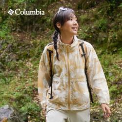 Columbia 女士户外浅黄拼花连帽皮肤衣