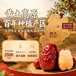 秦食 正宗陕西大枣500g 狗头枣陕北特产干货特大红枣新疆新鲜特级玉枣大红枣