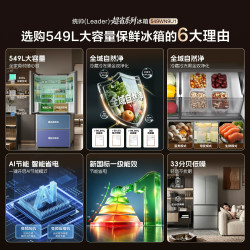 统帅 LF4-549WN9U1 全域双净化 549L 法式四门冰箱