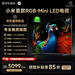 小米 MI）电视S Pro 65英寸 RGB-Mini LED 2027 2160控色分区 5000nits 360Hz刷新率