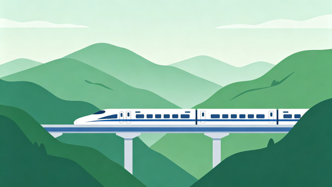 高铁穿行群山