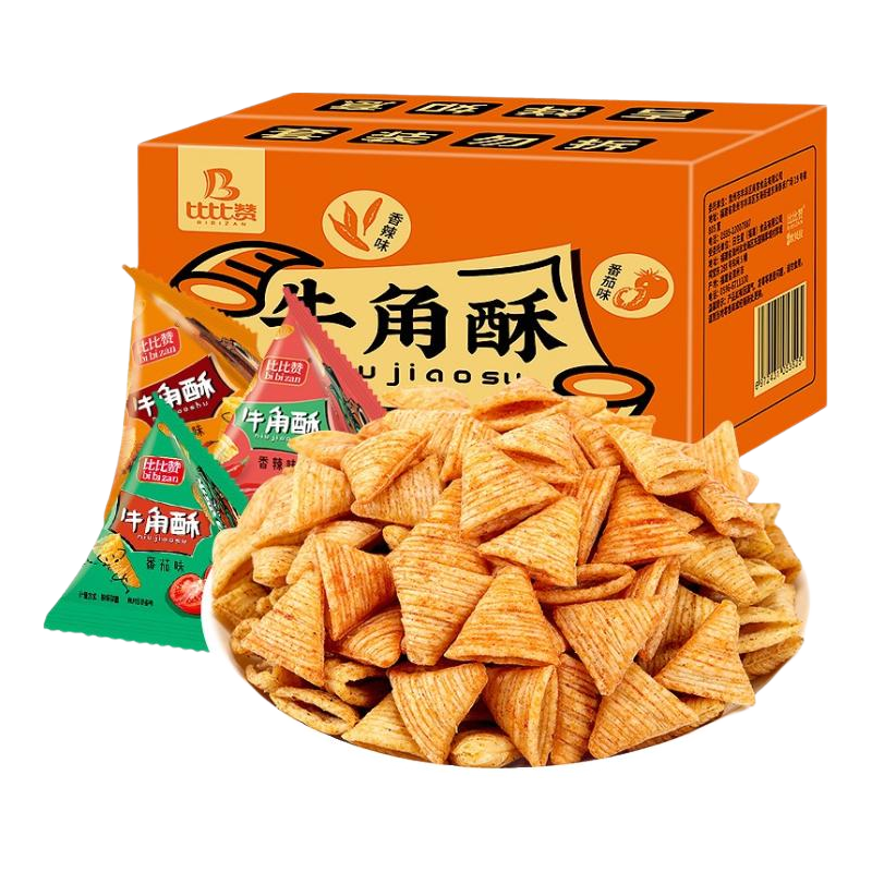 比比赞 牛角酥混合味 400g 锅巴