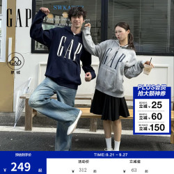 Gap 1SS623907 logo胶印抓绒连帽开衫卫衣 灰色 2XL