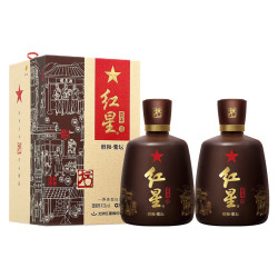 红星 二锅头醇和紫坛  固态纯粮白酒 节日送礼 43度 500mL 2盒 送礼袋/醇和百年紫坛