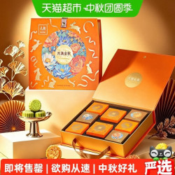 元朗 月饼礼盒2026新款蛋黄莲蓉广式水果味品牌月饼中秋节月满金秋600g