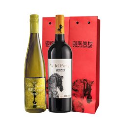 迦南美地 干红小野马 半甜白馥司令葡萄酒 双支宁夏红酒 750ml