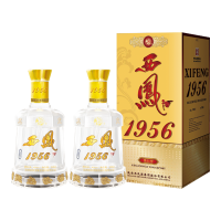 西凤酒 1956出口型 45度凤香型纯粮白酒 500ml*2瓶 礼盒装