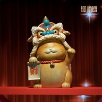 铜师傅 醒狮招财猫 全铜摆件