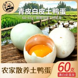 我老家 农场直供新鲜土鸭蛋60g生鸭蛋麻鸭蛋农村散养青皮白皮鸭蛋