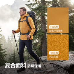 诺诗兰 冈仁3.0系列 户外三防耐磨加绒软壳衣 九色任选！