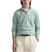 限新用户：RALPH LAUREN 男士双针织提花半拉链套头衫