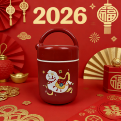 发财驹手提款食品级不锈钢早餐杯粥杯燕麦杯