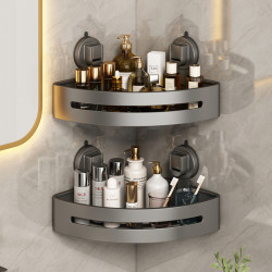优勤 吸盘卫生间置物架厕所免打孔挂墙架高端洗漱台洗护用品浴室收纳架