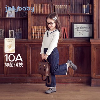 jellybaby 女童翻领长袖T恤