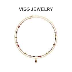 VIGG JEWELRY VIGG 铜合金树脂项链 敦煌项链 轻奢时尚复古小众