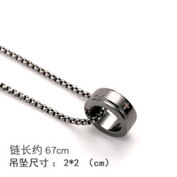 钛钢项链 潮款嘻哈钛钢项链时间轮吊坠服饰毛衣链情侣简约个性