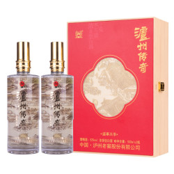 泸州老窖 泸州传奇 盛世共享礼盒 浓香型白酒 52度500ml*2瓶