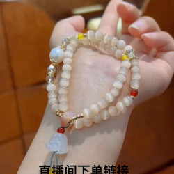 铜合金锆石手链 铜合金锆石镶嵌工艺手链项链百搭精美多层轻奢