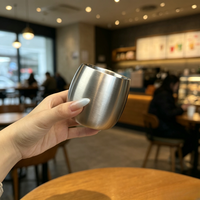 304不锈钢鹅蛋杯便携隔热双层防烫茶杯简约风隔热杯