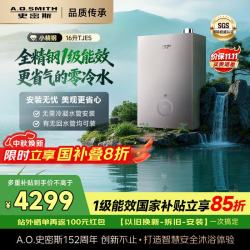 A.O.SMITH JSLQ28-TJE5 一级能效零冷水 16L 天然气 燃气热水器