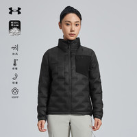安德玛 户外轻薄胶囊羽绒服女秋冬新款保暖防风立领外套女冲锋衣内胆 漫暮黑 L