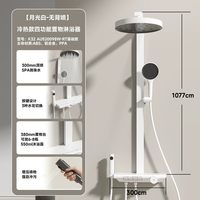 瑞尔特 钢琴键淋浴花洒套装置物台家用卫生间淋浴器  K32无背喷月光白