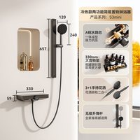 瑞尔特 简易无顶喷淋浴花洒套装小户型家用精铜水路大置物台S3mini