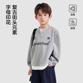 罗蒙 男童假两件棒球服外套 灰色 120cm