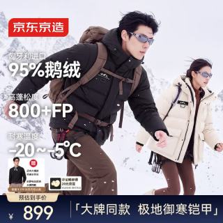 新品尝鲜：京东京造 新款进口极寒95鹅绒派克男女短款800蓬三防羽绒服26秋季新款