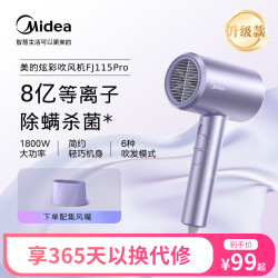 美的 8亿等离子恒温快干大功率家用电吹风 极光紫 FJ115Pro