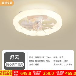 雷士 NVC   Lighting照明 雷士 NVC   Lighting风扇灯超薄吸顶灯带风扇  现代简约中低户客厅餐厅卧室LED吊扇灯 翠语36W丨米家摇头款