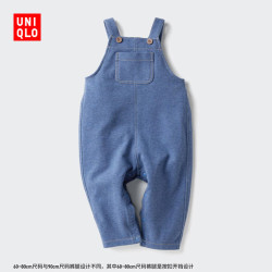 优衣库 婴幼儿背带裤宝宝新生儿背带裤491043 66 蓝色 60