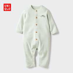 优衣库 婴幼儿爬爬服长袖宝宝新生儿486335 51 嫩绿色 60cm
