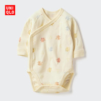 优衣库 婴幼儿包臀衣/长袖1件装宝宝连体衣486367 42 浅黄色 60cm
