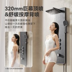 瑞尔特 新款壁画淋浴花洒套装家用卫生间钢琴除垢增压淋浴器 S1093