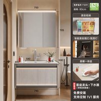 瑞尔特 补贴15%R&T浴室柜组合星曜盆卫浴柜洗漱台一体盆美妆收纳Y1091