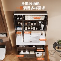 瑞尔特 新款中古风浴室柜组合陶瓷一体盆卫生间洗漱洗脸台盆Y1089W