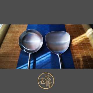 老饭骨 304不锈钢胡桃木柄 锅铲炒勺
