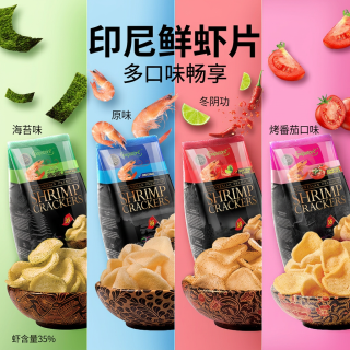 papatonk 虾片85g*6包多口味组合大虾片