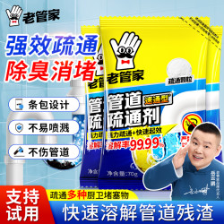 老管家 管道疏通剂强力溶解厨房管道油污粉马桶堵塞地漏除臭去飞虫