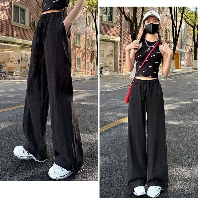 燠阳 冰丝速干 黑色 L 女士休闲裤