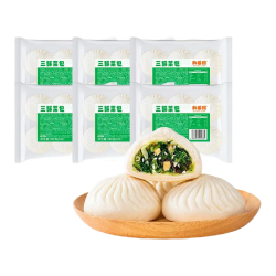 和善园 肉包粉丝包豆沙包菜包糯米烧卖生鲜 三鲜菜包 6袋|共36只