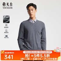 雅戈尔 男士100%全羊毛男士V领毛衣针织衫