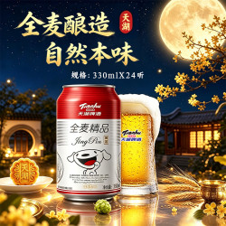 天湖啤酒 天湖全麦 10度精品新品 330ml*24罐