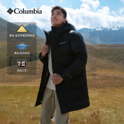Columbia 26秋冬羽绒服男女户外金点防风防水600蓬鹅绒中长款XE4716 010/黑色 M