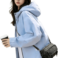 雪中飞 【通勤百搭】外套女春秋2026小个子正肩显瘦连帽开衫上衣