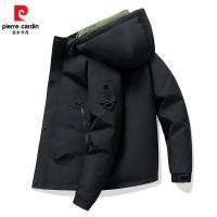 皮尔·卡丹 冬季新款休闲百搭纯色连帽情侣棉服