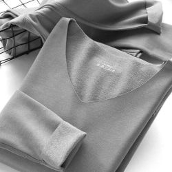 宜而爽 秋冬款男式保暖内衣套装 秋衣秋裤 浅灰色  4XL