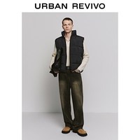 URBAN REVIVO UUY160014 方格绗缝棉服马甲 深灰 M