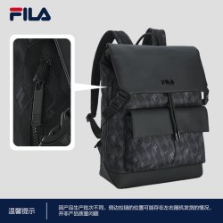 FILA 黑武士丨FILA斐乐男双肩包老花背包多口袋电脑包